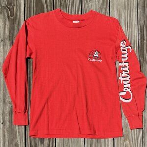 Vtg Hef-T Red Long Sleeve T-Shirt USA Centrifuge Sailboat Yacht Adult Size M